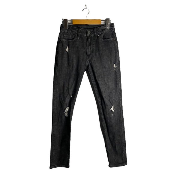 American Eagle Men's Black Wash Slim Distressed Denim Jeans - Picture 1 of 9